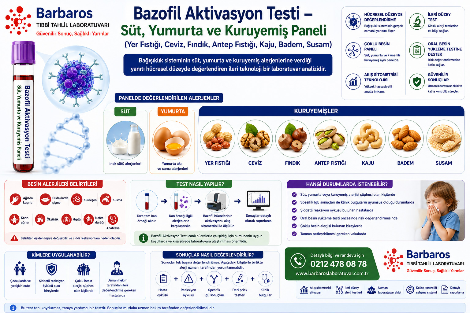 Bazofil Aktivasyon Testi – Süt, Yumurta ve Kuruyemiş Paneli